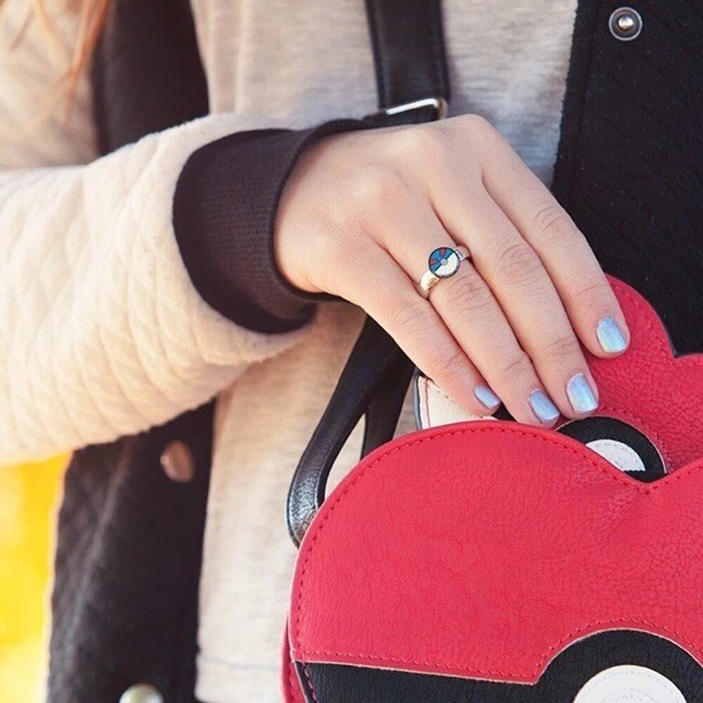 Size 8 Pokemon Pokeball Intechangeable RING , Set Of 3, Officially Licensed - Picture 7 of 8